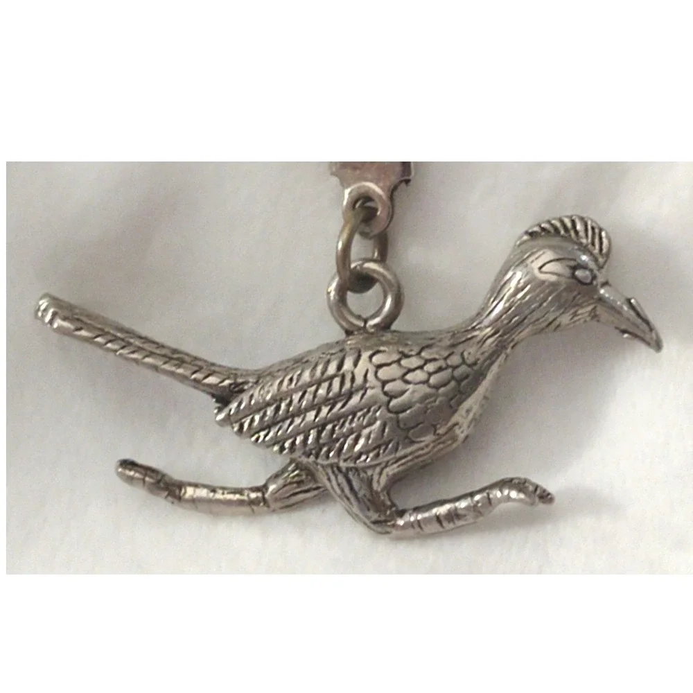 Vintage Estes Park Roadrunner Bird Keychain Metal‎